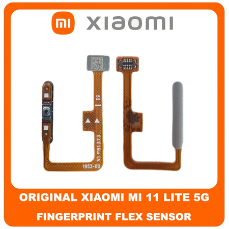 Γνήσιο Original Xiaomi Mi 11 Lite 5G (M2101K9G, M2101K9C, M2101K9R) Fingerprint Flex Sensor Αισθητήρας Δακτυλικού Αποτυπώματος White Άσπρο (Service Pack By Xiaomi)