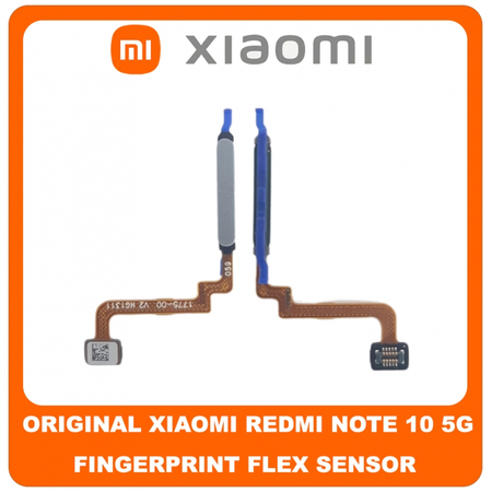 Γνήσια Original Xiaomi Redmi Note 10 5G (M2103K19G, M2103K19C) Fingerprint Flex Sensor Αισθητήρας Δακτυλικού Αποτυπώματος Silver Ασημί (Service Pack By Xiaomi)