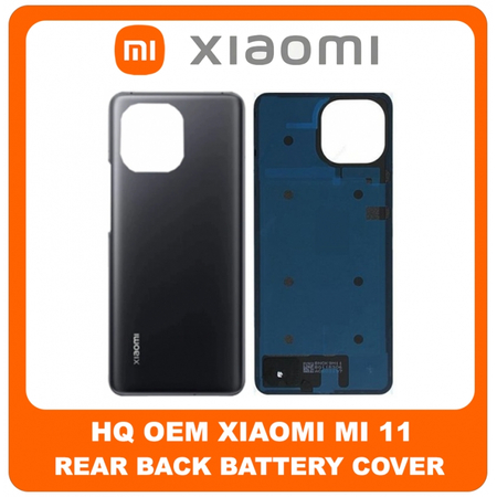 HQ OEM Συμβατό Για Xiaomi Mi 11 (M2011K2C, M2011K2G) Rear Back Battery Cover Πίσω Κάλυμμα Καπάκι Μπαταρίας Black Μαύρο (Grade AAA+++)