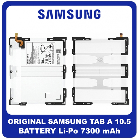 Γνήσιο Original Samsung Galaxy TAB A 10.5 WiFi (SM-T590, SM-T595) Battery Μπαταρία  Li-Po 7300 mAh EB-BT595ABE (Service Pack By Samsung) GH43-04840A