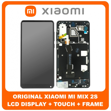 Γνήσια Original Xiaomi Mi Mix 2s (M1803D5XA) LCD Screen Display Οθόνη +Touch Screen Digitizer Μηχανισμός Αφής + Πλαίσιο Frame Bezel Black Μαύρο (Service Pack By Xiaomi)