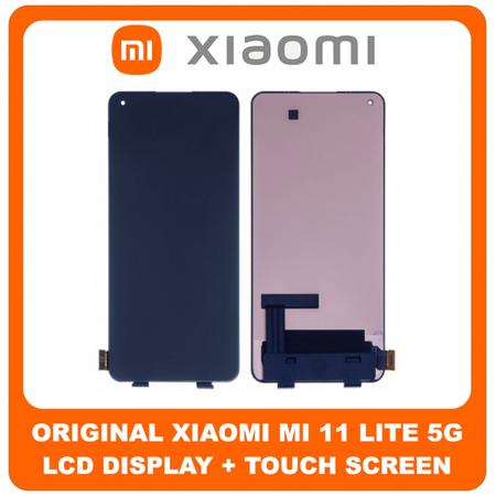 Γνήσια Original Xiaomi Mi 11 Lite 5G (M2101K9G, M2101K9C) Amoled LCD Display Assembly Screen Οθόνη + Touch Screen Digitizer Μηχανισμός Αφής Black Μαύρο (Service Pack By Xiaomi)