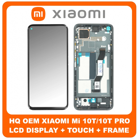 HQ OEM Συμβατό Για Xiaomi Mi 10T (M2007J3SY), Mi 10T Pro (M2007J3SG, M2007J3SP, M2007J3SI, M2007J17C) IPS LCD Display Assembly Screen Οθόνη + Touch Screen Digitizer Μηχανισμός Αφής + Frame Πλαίσιο Black Μαύρο (Grade AAA+++))