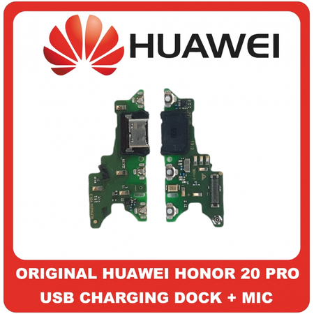 Γνήσια Original Huawei Honor 20 Pro, Honor20 Pro (YAL-AL10, YAL-L41) USB Type-C Charging Dock Connector Flex Sub Board Καλωδιοταινία Υπό Πλακέτα Φόρτισης + Microphone Μικρόφωνο (Service Pack By Huawei)