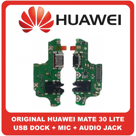 Γνήσια Original Huawei Mate 30 Lite, Mate30 Lite (SPL-AL00, SPL-TL00) USB Type-C Charging Dock Connector Flex Sub Board, Καλωδιοταινία Υπό Πλακέτα Φόρτισης + Microphone Μικρόφωνο + Audio Jack Θύρα Ακουστικών (Service Pack By Huawei)