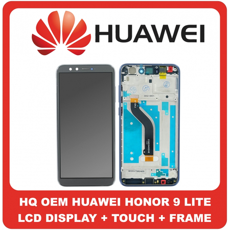 HQ OEM Συμβατό Για Huawei Honor 9 Lite (LLD-AL00, LLD-AL10) IPS LCD Display Screen Assembly Οθόνη + Touch Screen Digitizer Μηχανισμός Αφής + Frame Bezel Πλαίσιο Σασί Gray Γκρι Without Logo (Grade AAA+++)