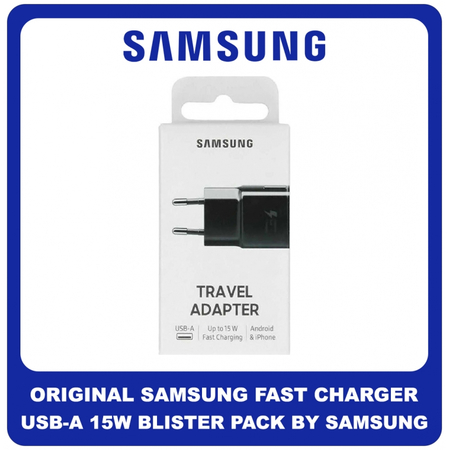 Γνήσια Original Samsung Travel Fast Charger 5V 2A USB-A 15W Φορτιστής Ταξιδιού EP-TA20EBE Black Μαύρο Blister (Blister Pack by Samsung)