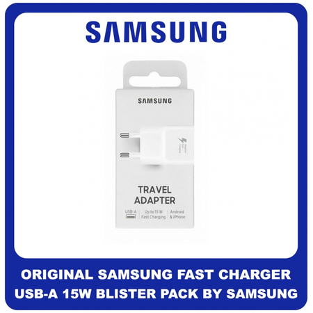 Γνήσια Original Samsung Travel Fast Charger 5V 2A USB-A 15W Φορτιστής Ταξιδιού EP-TA20EWE White Άσπρο Blister (Blister Pack by Samsung)