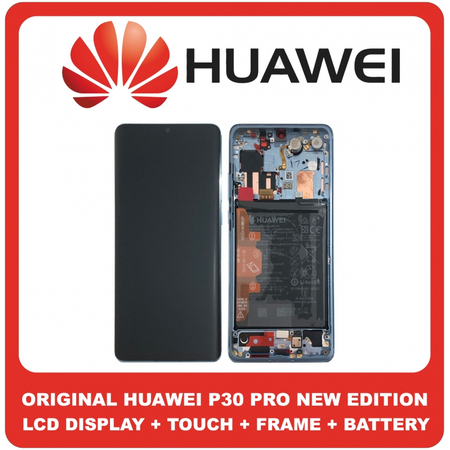 Γνήσια Original Huawei P30 Pro New Edition, Huawei P 30Pro New Edition (VOG-L09,VOG-L29) AMOLED LCD Display Screen Assembly Οθόνη + Touch Screen Digitizer Μηχανισμός Αφής + Frame Bezel Πλαίσιο Σασί + Battery Μπαταρία Breathing Crystal 02352PGH 02354NAD (Service Pack By Huawei)