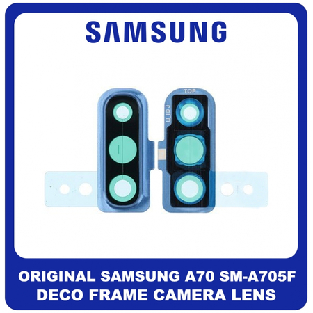 Γνήσια Original Samsung A70 2019 (SM-A705F, SM-A705FN) Deco Frame For Rear Back Camera Lens Διακοσμητικό Πλαίσιο Για Πίσω Τζαμάκι Κάμερας Blue Μπλε GH98-44197C (Service Pack By Samsung)
