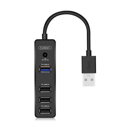 Usb hub Earldom Hub07, usb 3.0, 4 Θύρες, Μαυρο - 40172