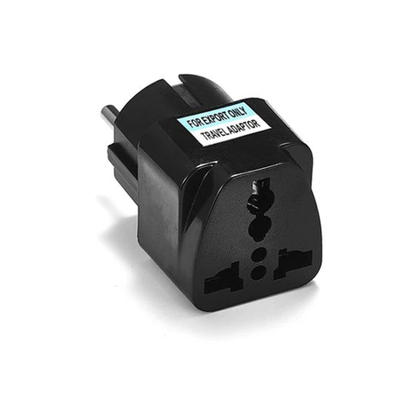 Adapter no Brand wd-9, Uk/us to eu Schuko, 220v, High Quality, Black - 17703