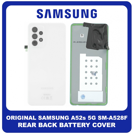 Γνήσια Original Samsung Galaxy A52s 5G (SM-A528B, SM-A528B/DS) Rear Battery Cover Πίσω Καπάκι Μπαταρίας White Άσπρο GH82-26858D (Service Pack By Samsung)