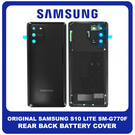 Γνήσια Original Samsung Galaxy S10 Lite (SM-G770F, SM-G770F/DS) Rear Battery Cover Πίσω Καπάκι Μπαταρίας Prism Black Μαύρο GH82-21670A (Service Pack By Samsung