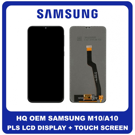 HQ OEM Συμβατό Για Samsung Galaxy M10 (SM-M105F, SM-M105G), Galaxy A10 (SM-A105F, SM-A105G), PLS LCD Display Screen Assembly Οθόνη + Touch Screen Digitizer Μηχανισμός Αφής Black Μαύρο No Frame (Grade AAA+++)