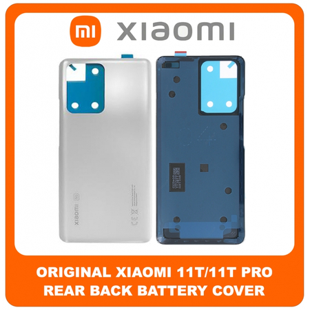 Γνήσια Original Xiaomi 11T (21081111RG), 11T Pro, 11TPro (2107113SG, 2107113SI) Rear Back Battery Cover Πίσω Κάλυμμα Καπάκι Πλάτη Μπαταρίας Moonlight White Άσπρο 55050001B24J (Service Pack By Xiaomi)
