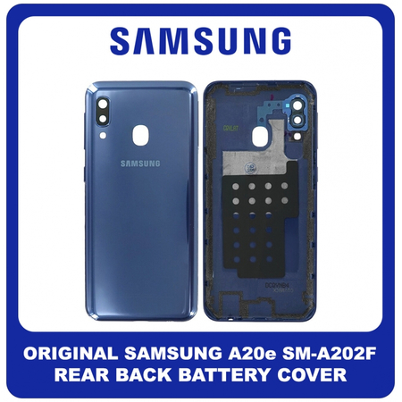 Γνήσιο Original Samsung Galaxy A20e (SM-A202F, SM-A202K) Rear Back Battery Cover Πίσω Κάλυμμα Καπάκι Πλάτη Μπαταρίας Blue Μπλε GH82-20125C (Service Pack By Samsung)