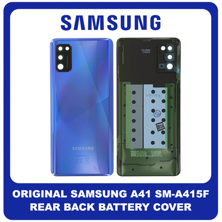 Γνήσια Original Samsung Galaxy A41 (SM-A415F, SM-A415F/DS) Rear Back Battery Cover Πίσω Κάλυμμα Καπάκι Πλάτη Μπαταρίας Blue Μπλε GH82-22585D (Service Pack By Samsung)