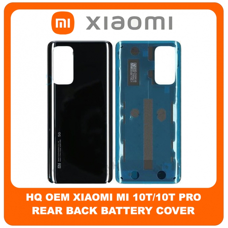 HQ OEM Συμβατό Για Xiaomi Mi 10T (M2007J3SY), Mi 10T Pro (M2007J3SG, M2007J3SP) Rear Back Battery Cover Πίσω Κάλυμμα Καπάκι Πλάτη Μπαταρίας Black Μαύρο (Grade AAA+++)