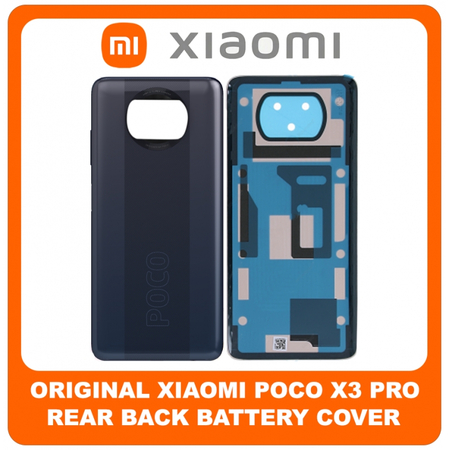 Γνήσια Original Xiaomi Poco X3 Pro, Poco X3Pro (M2102J20SG, M2102J20SI) Rear Back Battery Cover Πίσω Κάλυμμα Καπάκι Πλάτη Μπαταρίας Phantom Black Μαύρο 55050000UZ6D (Service Pack By Xiaomi)