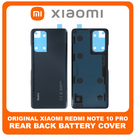 Γνήσια Original Xiaomi Redmi Note 10 Pro, Redmi Note 10Pro (M2101K6G, M2101K6R) Rear Back Battery Cover Πίσω Κάλυμμα Καπάκι Πλάτη Μπαταρίας Onyx Gray Μαύρο 55050000US4J (Service Pack By Xiaomi)