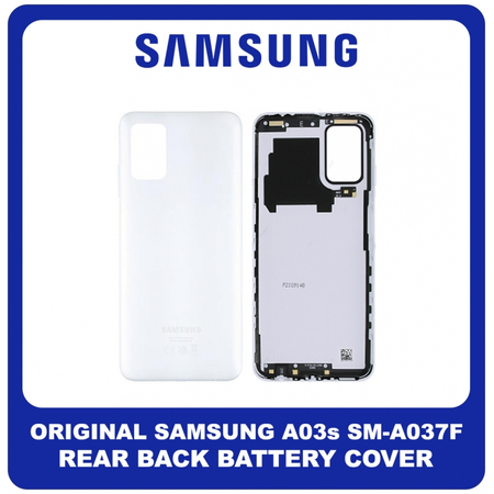 Γνήσια Original Samsung Galaxy A03s (SM-A037G, SM-A037U​) Rear Back Battery Cover Πίσω Κάλυμμα Καπάκι Πλάτη Μπαταρίας White Άσπρο GH81-21267A (Service pack By Samsung)