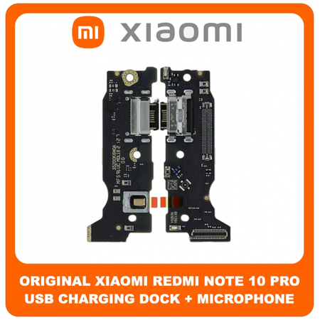 Γνήσια Original Xiaomi Redmi Note 10 Pro 4G ​, Redmi Note 10Pro 4G​ (M2101K6G, M2101K6R) USB Type-C Charging Dock Connector Flex Sub Board, Καλωδιοταινία Υπό Πλακέτα Φόρτισης + Microphone Μικρόφωνο 56000100K600 (Service Pack By Xiaomi)