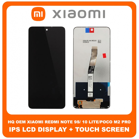 HQ OEM Συμβατό Για Xiaomi Redmi Note 9S (M2003J6A1G), Note 9 Pro (M2003J6B2G), Note 9 Pro Max (M2003J6B1I) Note 10 Lite (M2002F4LG), Poco M2 Pro (MZB9623IN) IPS LCD Display Screen Assembly Οθόνη + Touch Screen Digitizer Μηχανισμός Αφής Black Μαύρο (Grade AAA+++)