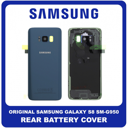 Γνήσιο Original SAMSUNG GALAXY S8 G950F BATTERY COVER Καπάκι Μπαταρίας Blue Μπλε, GH82-13962D (Service Pack By Samsung)