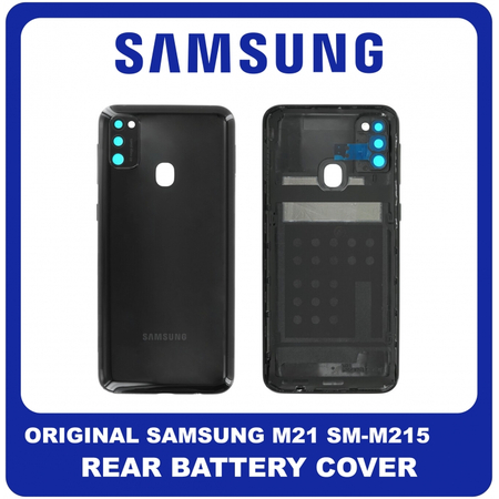 Γνήσιο Original Samsung Galaxy M21 (SM-M215F) Battery Cover Black Μαύρο GH82-22609A (Service Pack by Samsung)