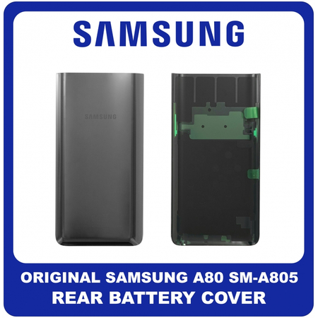 Γνήσιο Original Samsung Galaxy A80 (SM-A805F, SM-A8050) Battery Cover Καπάκι Μπαταρίας Black Μαύρο GH82-20055A (Service Pack By Samsung)