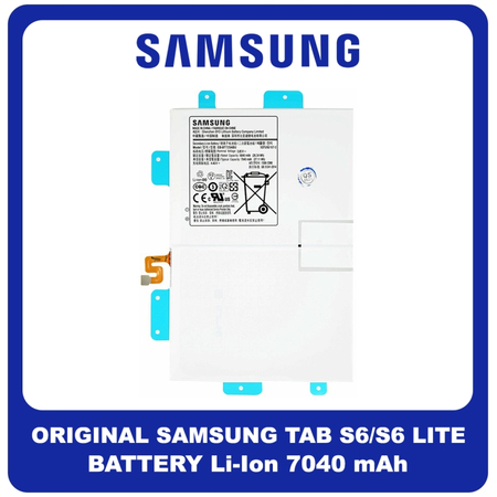 Γνήσια Original Samsung Galaxy Tab S6 (SM-T860, SM-T865), S6 Lite (SM-P610N, SM-P615, SM-P610) EB-BT725ABU Battery Μπαταρία Li-Ion 7040 mAh GH82-20770A (Service Pack By Samsung)