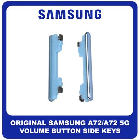 Γνήσια Original Samsung Galaxy A72 (SM-A725F, SM-A725F/DS), A72 5G (SM-A726B, SM-A726B/DS) Volume Button External Side Keys Πλαινό Πλήκτρο Κουμπί Ρύθμισης Έντασης Ήχου Awesome Blue Μπλε GH98-46399B (Service Pack By Samsung)