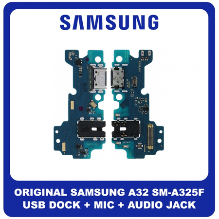 Γνήσια Original Samsung A32 (SM-A325F, SM-A325F/DS,) USB Type-C Charging Dock Connector Flex Sub Board, Καλωδιοταινία Υπό Πλακέτα Φόρτισης + Microphone Μικρόφωνο + Audio Jack Θύρα Ακουστικών GH96-14244A (Service Pack By Samsung)