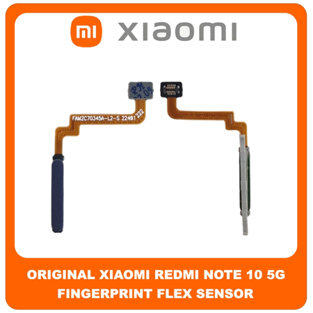 Γνήσια Original Xiaomi Redmi Note 10 5G, Redmi Note10 5G (M2103K19G, M2103K19C) Fingerprint Flex Sensor Αισθητήρας Δακτυλικού Αποτυπώματος Nighttime Blue Μπλε 49020000129X​ (Service Pack By Xiaomi)