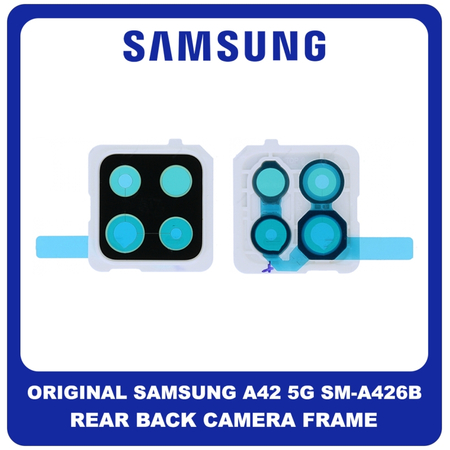 Γνήσια Original Samsung Galaxy A42 5G, Galaxy A 42 5G (SM-A426B, SM-A426B/DS, SM-A4260) Rear Back Camera Frame Πίσω Πλαίσιο Κάμερας  Prism Dot White Άσπρο GH98-45934B​ (Service Pack By Samsung)