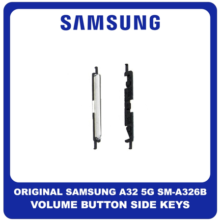 Γνήσια Original Samsung Galaxy A32 5G, A 32 5G (SM-A326B, SM-A326B/DS) Volume Button External Side Keys Πλαϊνό Πλήκτρο Κουμπί Ρύθμισης Έντασης Ήχου Awesome White Άσπρο GH64-08403B​ (Service Pack By Samsung)