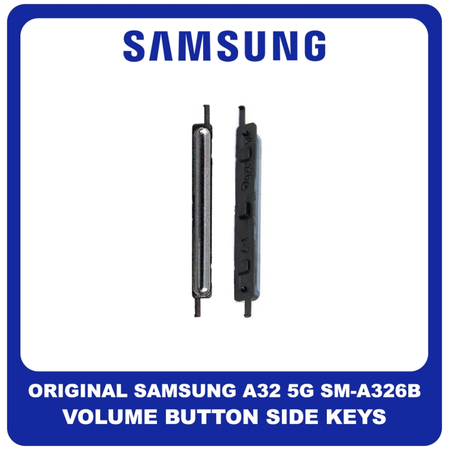 Γνήσια Original Samsung Galaxy A32 5G, A 32 5G (SM-A326B, SM-A326B/DS) Volume Button External Side Keys Πλαϊνό Πλήκτρο Κουμπί Ρύθμισης Έντασης Ήχου Awesome Black Μαύρο GH64-08403A (Service Pack By Samsung)