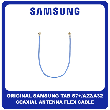 Γνήσιο Original Samsung Galaxy TAB S7+ 12.4 (T970, T976), A22 (SM-A225F), A32 (SM-A325F), Coaxial Antenna Signal Module Flex Cable Ομοαξονικό Καλώδιο Κεραίας 107.2mm Blue Μπλε GH39-01935A (Service Pack By Samsung)