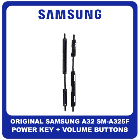 Γνήσια Original Samsung Galaxy A32, A 32 (SM-A325F, SM-A325F/DS) Power Key Flex Cable On/Off + Volume Key Buttons Καλωδιοταινία Πλήκτρων Εκκίνησης + Έντασης Ήχου Awesome Black Μαύρο GH64-08389A (Service Pack By Samsung)