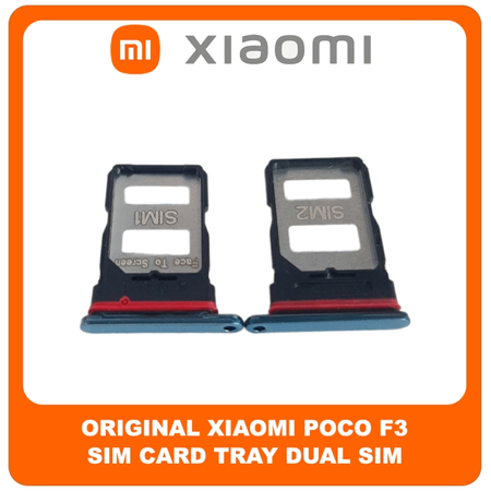 Γνήσια Original Xiaomi Poco F3, Poco F3 (M2012K11AG) Sim Card Tray Dual Sim Υποδοχέας Θήκης Κάρτας Sim Deep Ocean Blue Μπλε​ (Service Pack By Xiaomi)
