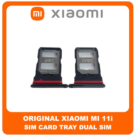Γνήσια Original Xiaomi Mi 11i, Xiaomi Mi11i (M2012K11G) Sim Card Tray Dual Sim Υποδοχέας Θήκης Κάρτας Sim Cosmic Black Μαύρο 482000007S3W (Service Pack By Xiaomi)