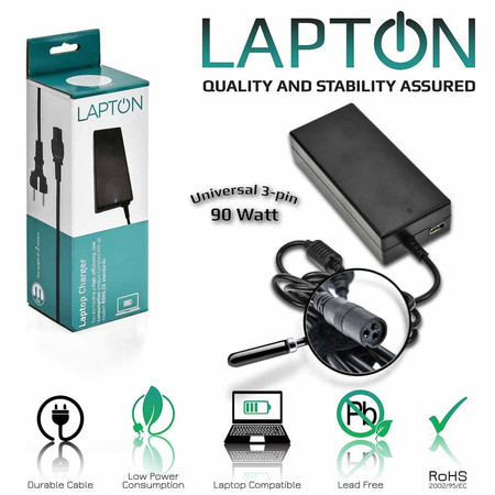Τροφοδοτικό Universal 3-Pinhole tip 90w