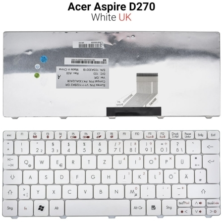 Πληκτρολόγιο Acer Aspire D270 Λευκό με Σουηδικούς Χαρακτήρες