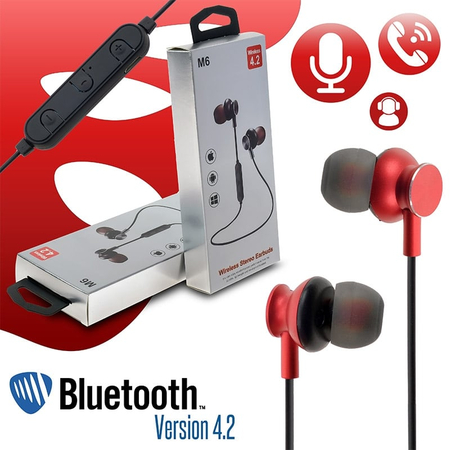 Bt Stereo Handsfree m6 red