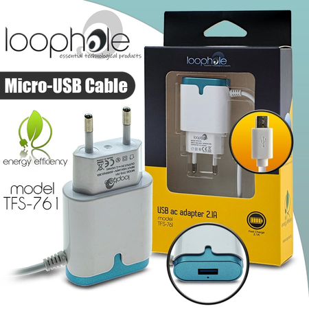 Loophole ac Adapter Micro-b Blue