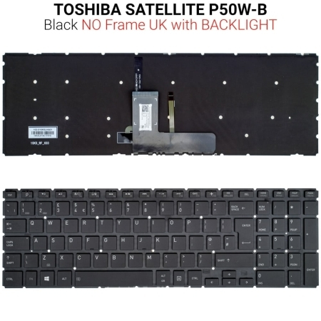 Πληκτρολόγιο Toshiba P50w-b no Frame uk Backlight