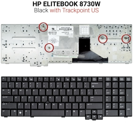 Πληκτρολόγιο hp Elitebook 8730w Trackpoint us