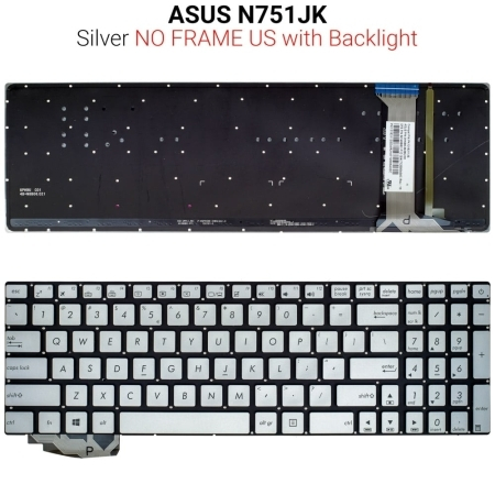 Πληκτρολόγιο Asus N751jk Backlight no Frame us