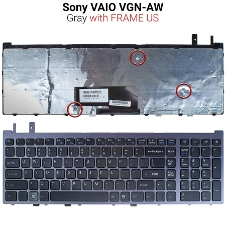 Πληκτρολόγιο Sony Vaio vgn-aw Gray Frame us
